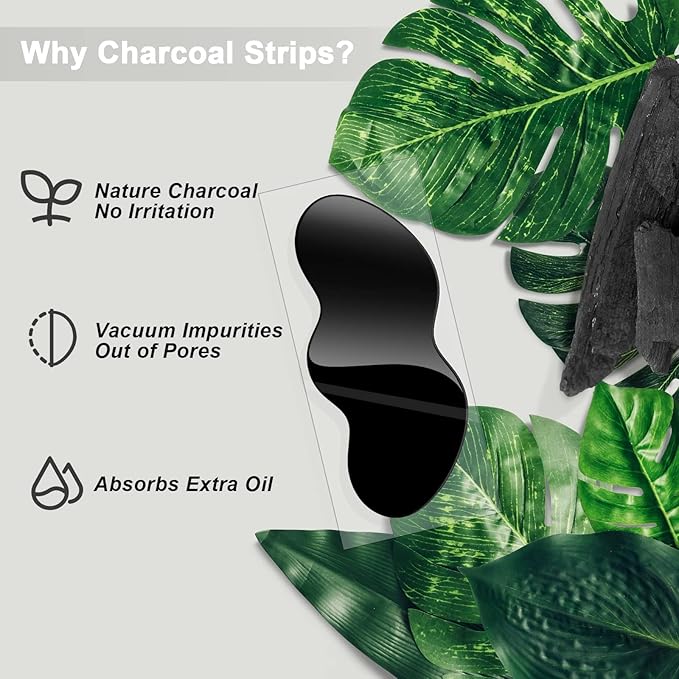 Charmonic Blackhead Remover Pore Strips, 100 Pcs Black Head Remover for Face, Charcoal Nose Strips for Blackheads, Instant Pore Cleaner for Nose Area Face Oil Blackheads Whiteheads for Women