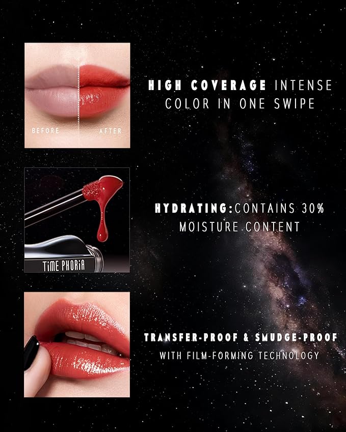 Stellar Dust Lip Stain 13 Berrion Waterproof Transfer-Proof Lip Gloss, Vibrant Berry Pink Tinted Glossy Finish, High-Pigment Vibrant, Hydrating Lightweight Long-Lasting Lip Makeup for Women