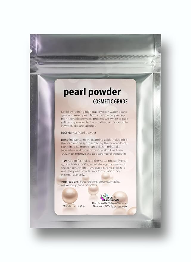 Talsen Chemicals Pure Pearl Powder DIY Cosmetic Grade Pearl Powder For Face, Making Face Mask, Cream And Lotion (2 Ounce / 56 gram)