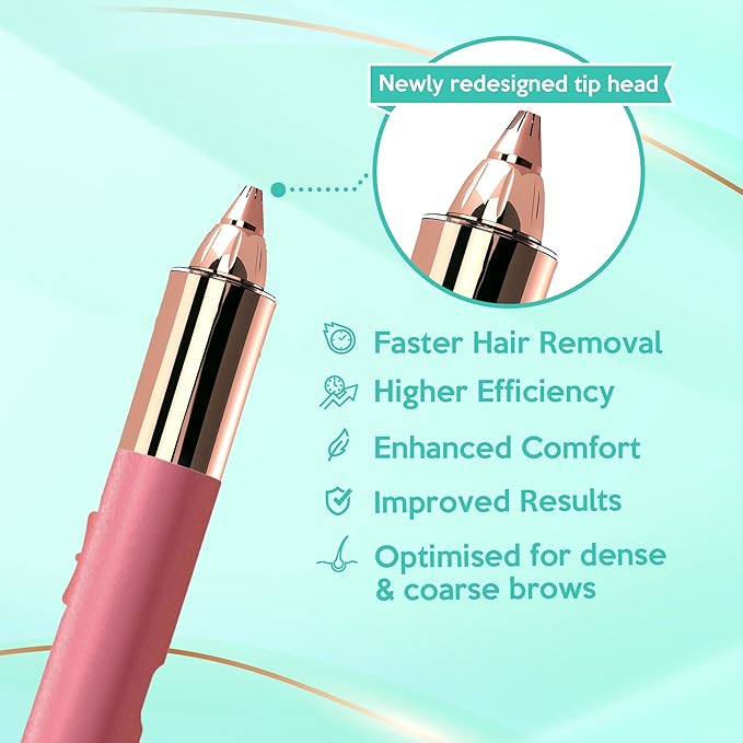 iMusthav 2 in 1 Eyebrow and Facial Hair Remover for Women Painless Electric Razor Epilator Trimmer Shaver with 18K Gold-Plated, USB Rechargeable, 360° LED for Flawless Eyebrow and Face Hair Removal