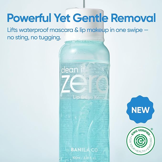 BANILA CO Clean it Zero Lip & Eye Remover | Gentle Bi-Phase Makeup Remover for Waterproof Eye & Lip Makeup | Vegan, Non-Irritating Formula with Coconut & Jojoba Oils (100ml / 3.38 fl.oz)