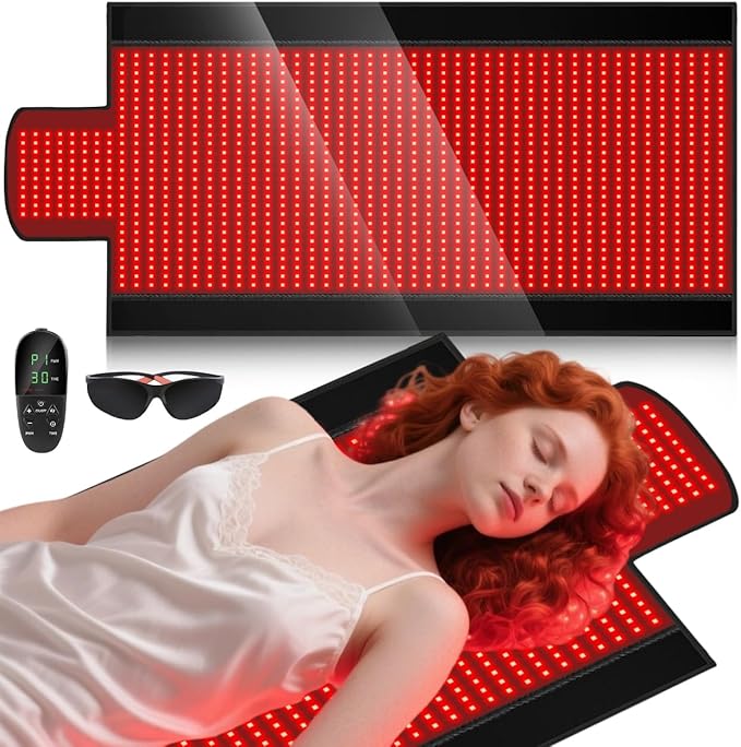 Full Body Red Light Therapy Blanket - Large Size Dual Wavelength LED Beads 660 & 850nm Infrared & Red Light Therapy Mat for Full Body Relax, Bitrhday Christmas Gifts for Dad Mom Women Her Wife Grandma