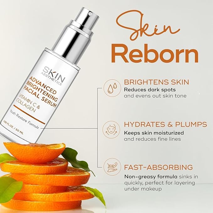 Hydrating Face Mask and Serum Set with Vitamin C, Hyaluronic Acid & Collagen - Smooths Fine Lines, Supports Firmness - Dermatologist Tested, Korean Skin Care, Vegan - 3 Pc Bundle