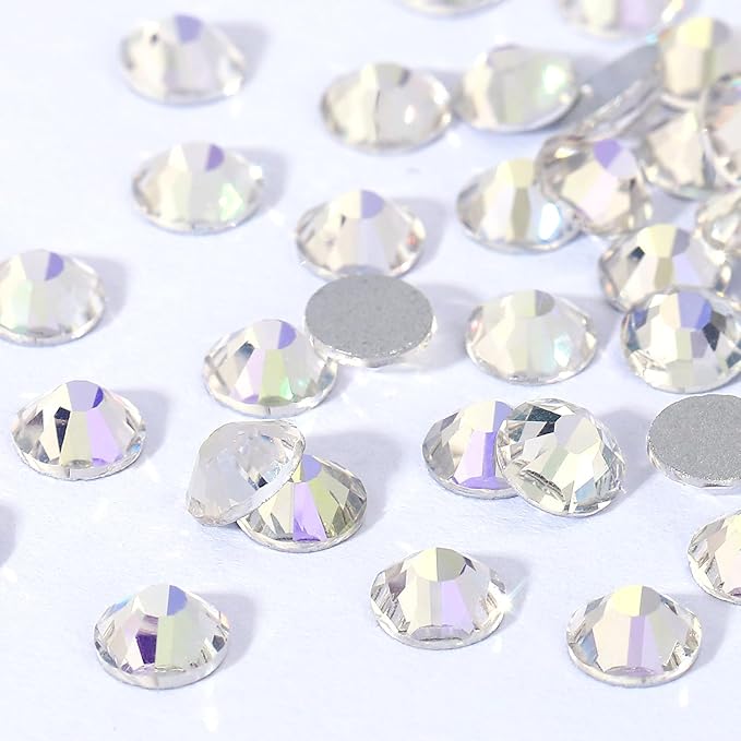 Novani Rhinestones 3000Pcs Flatback Crystal Round Loose Gemstones Glass Rhinestones for Crafts Makeup Nail Art Clothes Shoes DIY Decorations(SS10, 2.7-2.9mm,Moon Night)