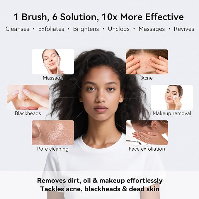 Electric Facial Cleansing Brush, Rechargeable Silicone Face Scrubber exfoliator,3 Speeds,Waterproof, Exfoliating & Massage,for Women & Men Skin Issues,Romantic lavender for Valentine's Day gift