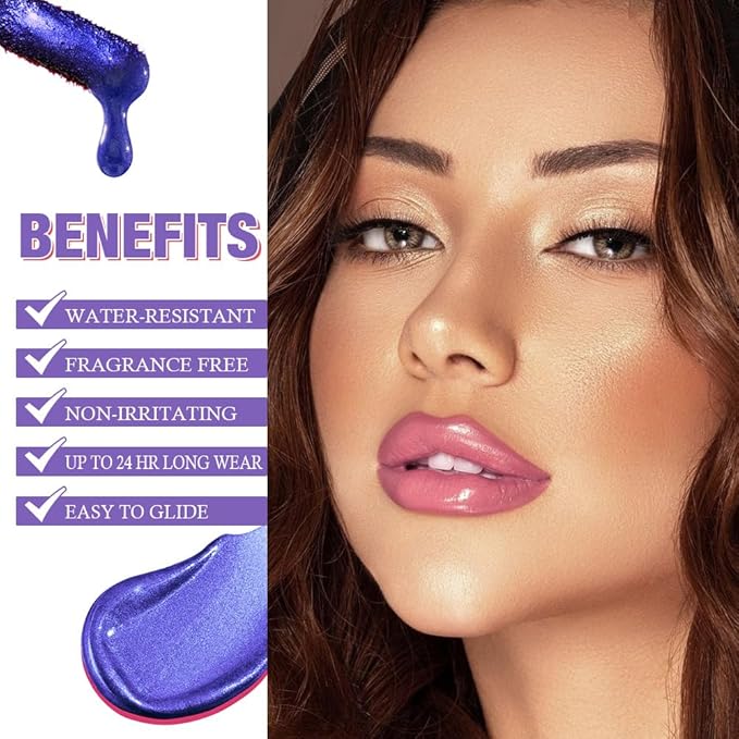 JUAAZIN Matte Lip Stain Peel Off Lip liner Tattoo, Dark Raspberry Liquid Lips Gloss Peel Off Masque, for Women Long Lasting Waterproof Lipstick Lip Tint Stain, Transfer-proof for All Skin Types 01#