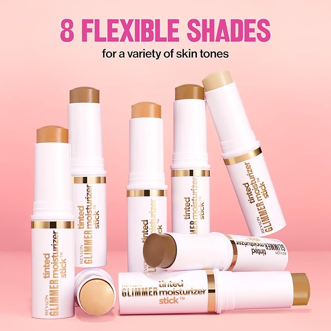 Revlon Glimmer Tinted Moisturizer Stick for Face, Lightweight Foundation, Hydrating Skincare-Infused Makeup, 130 130, 0.31 oz