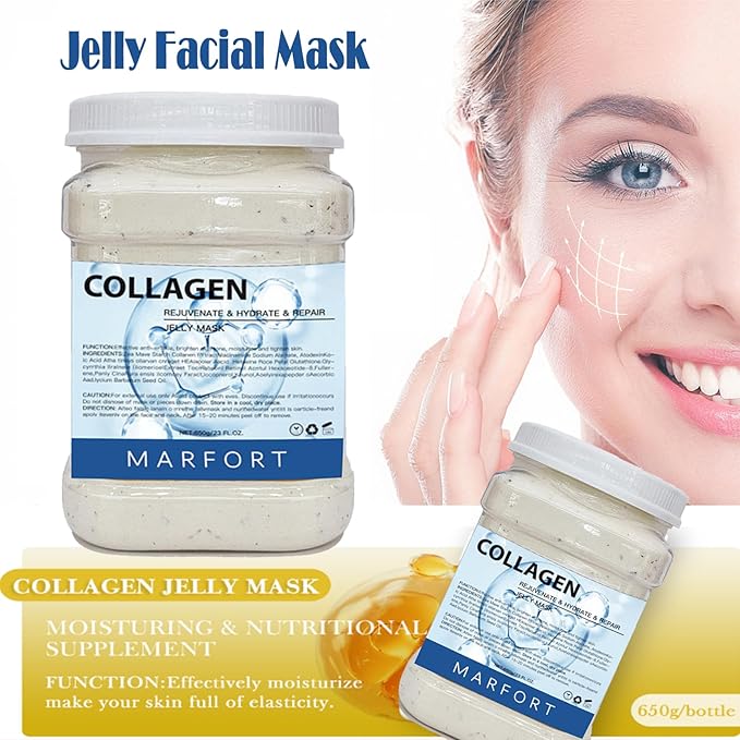 Jelly Mask for Facials Peel-Off Powder Hydrojelly Mask Peel Off Face Masks SkinCare Combination with Professional Skincare Spa Moisturizing & Hydrating 23 Fl Oz (Collagen)
