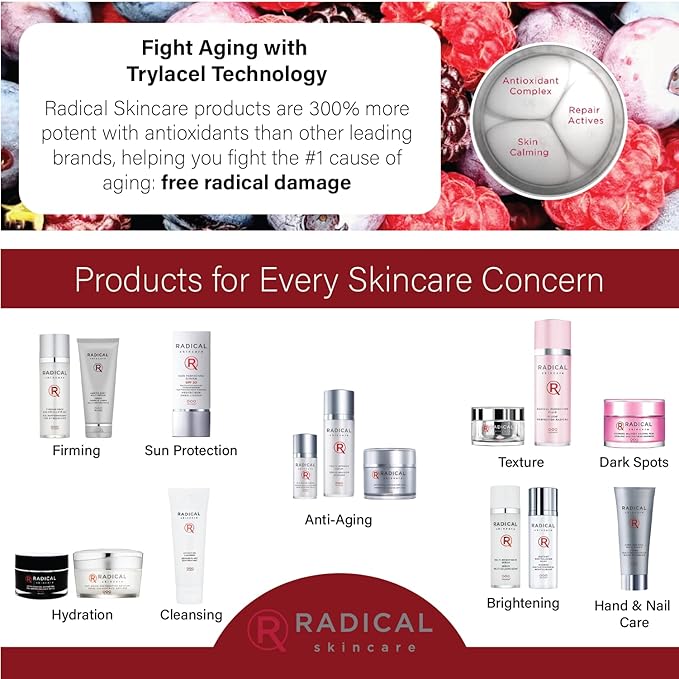 Radical Skincare Advanced Peptide Antioxidant Serum - Repairs and Smooths Skin to Reduce Wrinkles & Improve Elasticity - For All Skin Types - Paraben Free - Clinically Proven Results (1 Fl Oz, 2 Pack)