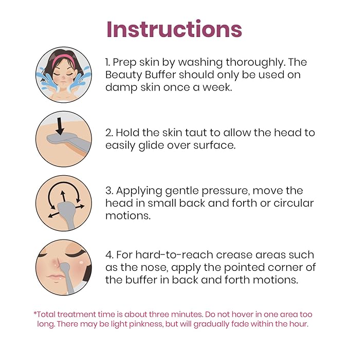 Lindo Beauty Buffer - Microdermabrasion Tool, Diamond Infused, Embedded Silicone Lip Scrubber, for Smooth Skin, Radiant Complexion, Travel Pouch Included (Beauty Buffer)