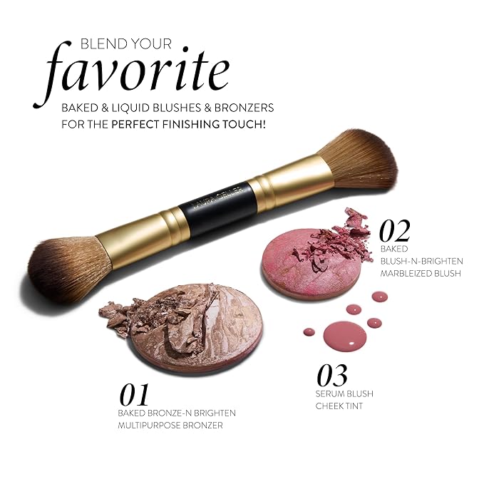 LAURA GELLER NEW YORK Cosmetic Professional Makeup Brushes - Cruelty-Free - 09 Dual-Ended Blush and Bronzer Brush