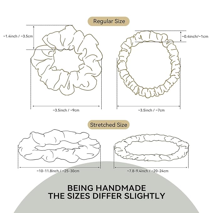 SILKLAB 22 Momme 100% Mulberry Silk Scrunchies (2 Pack, Cream White), Well-Hold Elastic for No-Damage, 6A, Soft Hair Ties, Reduces Frizz & Breakage, OEKO-TEX Certified