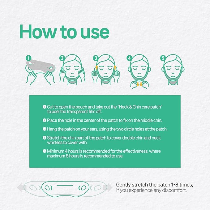 Wooshin Labottach V Line Face Lifting Collagen Sleeping Mask 4ct – Double Chin Reducer & Neck Wrinkle Patches with Hyaluronic Acid & Vitamin E, Chin Strap Care, Neck Lift Tape Overnight