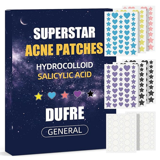 312CT Star Pimple Patches for Face Hydrocolloid Mighty Patch Star&Invisible Acne Patches,5Sizes 6Colors Cute Stickers Acne Pads Parches Acne For Body,Chin,Forehead,Full Face Zit Patch Acne Dots