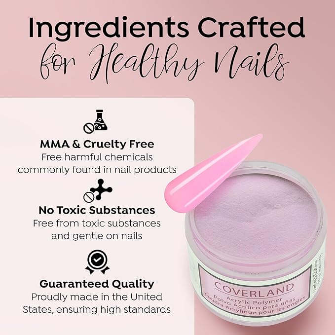 Tones Coverland Acrylic Nail Powder "Cakepop" - Limited Edition Acrylic Powder for Nail Design, Sculpting, and Masking Nail Bed Imperfections - Professional Acrylic Nail Supplies - (1.5 Oz)