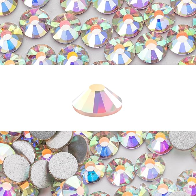 Novani 3000 Pieces Flatback Rhinestones Glass Round Gems AB Crystals for Nail Art DIY Crafts Clothes Shoes,SS8,2.3-2.5mm