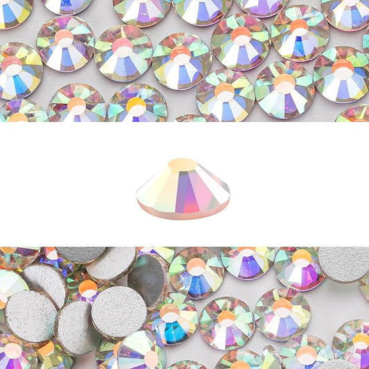 Novani 3000 Pieces Flatback Rhinestones Glass Round Gems AB Crystals for Nail Art DIY Crafts Clothes Shoes,SS8,2.3-2.5mm