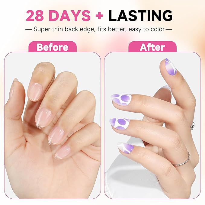 UNA GELLA Extra Short Almond Nail Tips, 312pcs XS Short Almond Gel Nail Tips Pre-Shaped Half Matte Full Cover No Need File Soft Gel Clear Fake Nails for Nails Extension Home DIY Salon 12 Sizes