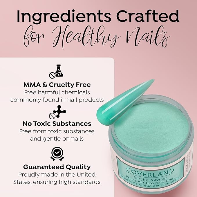 Tones Coverland Acrylic Nail Powder "Found Paradise" - Limited Edition Acrylic Powder for Nail Design, Sculpting, and Masking Nail Bed Imperfections - Professional Acrylic Nail Supplies - (1.5 Oz)