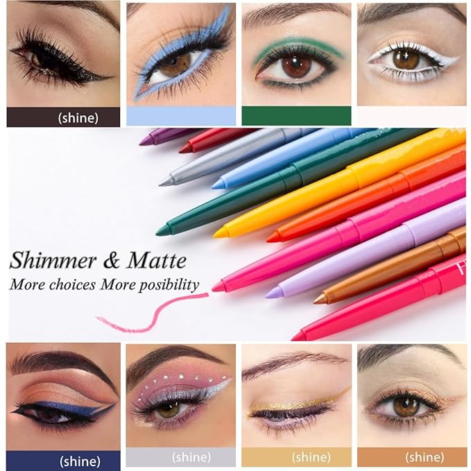eye liner pencils no budge retractable eyeliner Sharpenable Multi-Use Longwear eyeliner pen Shimmer Gold
