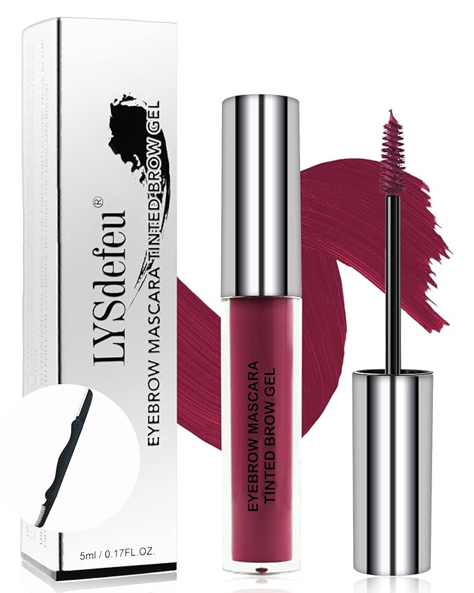 Tinted Eyebrow Gel Mascara- 1Pcs Long Lasting Waterproof Burgundy Tinting Eye Brow Glue Colored Mascara, Dark Red Brow Filler Curling rimel de pestañas, Christmas Eye Makeup Gift for Women Girl-#11
