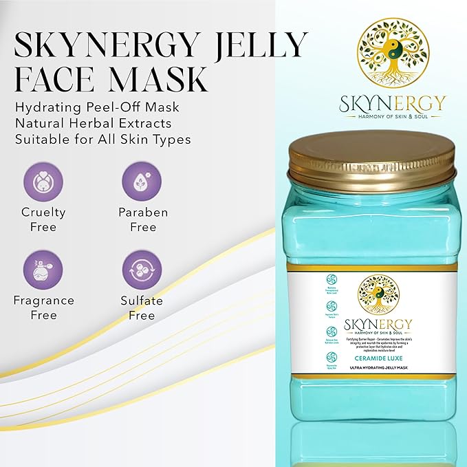 Ceramide Luxe Jelly Masks - Professional Grade Peel Off Face Mask for Skin Hydration, Soothing & Glow - Suitable for All Skin Types, Vajafacial Jelly Mask | 12 Applications (30 Fl Oz)