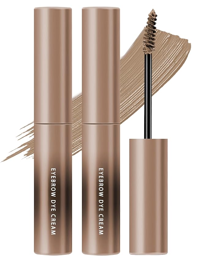 Blonde Tinted Eyebrow Gel, 2 Pcs Long Lasting Waterproof Eye Brow Tinting Kit, Smudgeproof Natural Eyebrow Mascara Glue, Ultra-Fine Brush Brow Filler Stain, Christmas Eye Makeup Gift for Women-01
