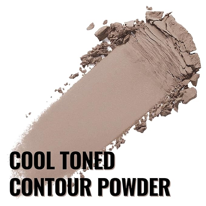 Erinde Cool Toned Contour Palette with Mirror, Taupe Grey Contour Powder for Fair Pale Light Cool Skin Tones, Lightweight, Ultra-Blendable, Nose Contouring Bronzer Powder with Countour Brush