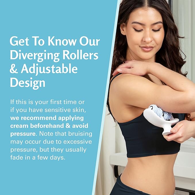 M3 Naturals Anti Cellulite Roller & Lymphatic Drainage Massager | Fascia Blaster for Contoured & Smoother Skin | Tool for Sore Arms, Legs, Stomach & Buttocks Multicolor