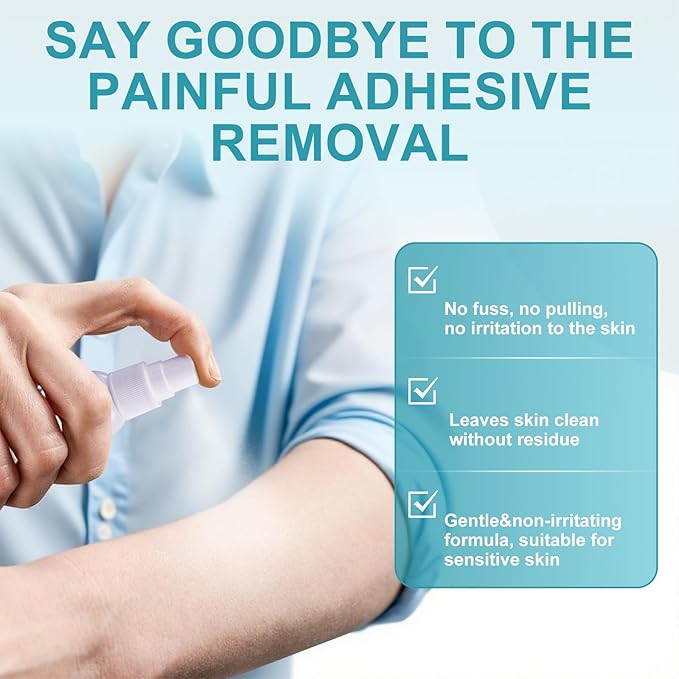 150 ml Adhesive Remover for Skin Spray Bandage & Surface & ostomy Supplies No Sting-Sensitive Skin-All Natural,5FL. OZ Bottle