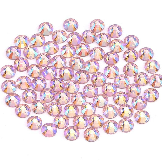 Novani Pink AB Rhinestones Glass Rhinestone for Crafts Flatback Crystals Gems and Rhinestones for Nails Art Makeup Face Clothes Shoes Decoration DIY(SS6,1440pcs,Pink AB)