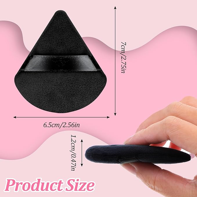 150 Pcs Triangle Powder Puff, Face Soft Makeup Puff for Loose Powders, Mineral Powder, Foundation, Wet and Dry Use, Face and Body Cosmetic Applicator, Black