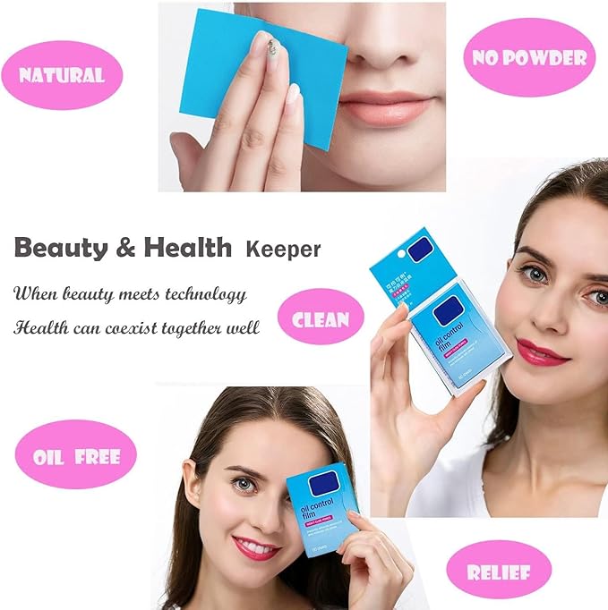 2 Packs Oil Blotting Sheets for Face (120 Sheets) - Oil Absorbing Blotting Papers for Oily Skin, Makeup-Friendly & Portable Oil Wipes