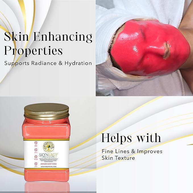 Antioxidant Gogi Jelly Mask - Professional Peel Off Hydro Glo face Mask for Hydration & Glow - Vajafacial Jelly Mask - Suitable for all Skin Types for Home Use |12 Applications (30 Fl Oz)