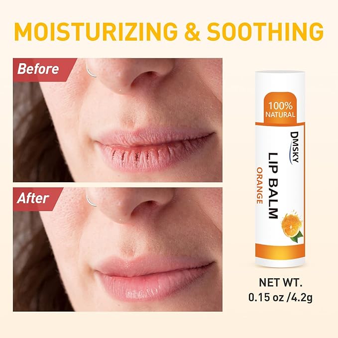 DMSKY Natural Lip Balm Bulk 36 Pack, Moisturizing Lip Balm with Vitamin E and Coconut Oil, Lip Care Product for Chapped Lips-12 Flavors