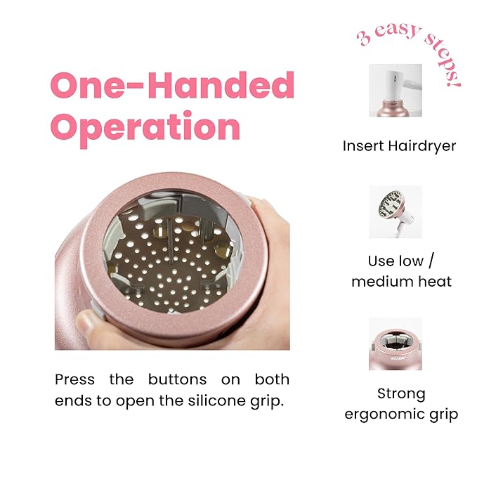 Universal Hair Diffuser “Super Sturdy” 1.7 Inch to 2.6 Inch for Natural Curly and Wavy Hair, Hair Dryer Attachment (White)