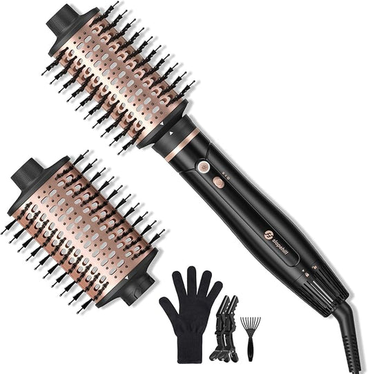 Blow Dryer Brush, Hot Air Brush with 2 Detachable Brushes,High Speed for Fast Drying, Styling Hair, 4 Heat and 2 Speed