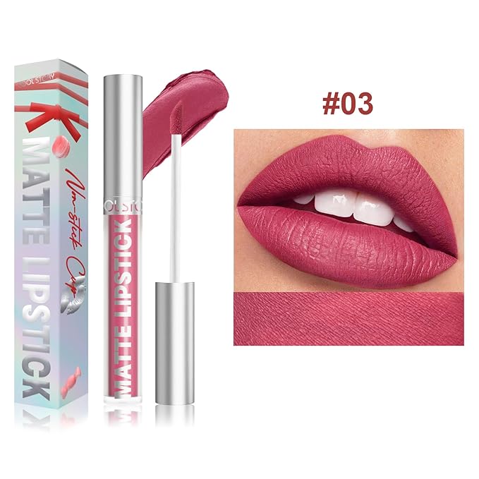 COOL STORY Matte Lip Stain Tint Highly Pigmented Color Long-Lasting Waterproof Berry Kiss (03)