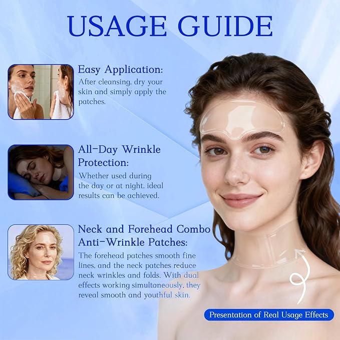 BOYAO Silicone Forehead & Neck Wrinkle Patches | Reusable Overnight Anti-Aging Pads for Neck Skin Firming
