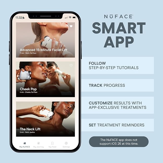 NuFACE MINI+ Microcurrent Facial Device Kit - FDA Cleared Face Sculpting & Skin Tightening Device to Contour, Lift & Tone + Microcurrent Gel Activator & Silk Creme - Midnight Black