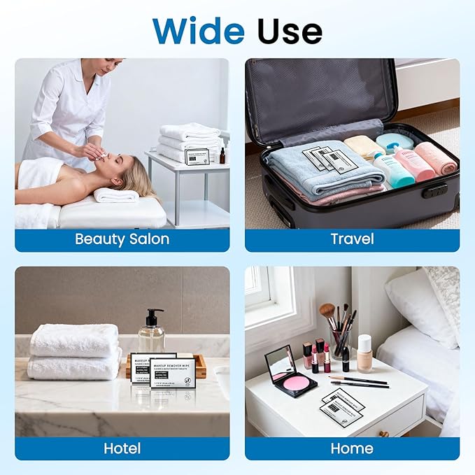 Individual Makeup Remover Wipes Bulk - Pack of 30,Black Individually Wrapped Face Cleansing Wipes Travel Size for Mascara,Lipstick,Skin Care,Hotel Toiletries