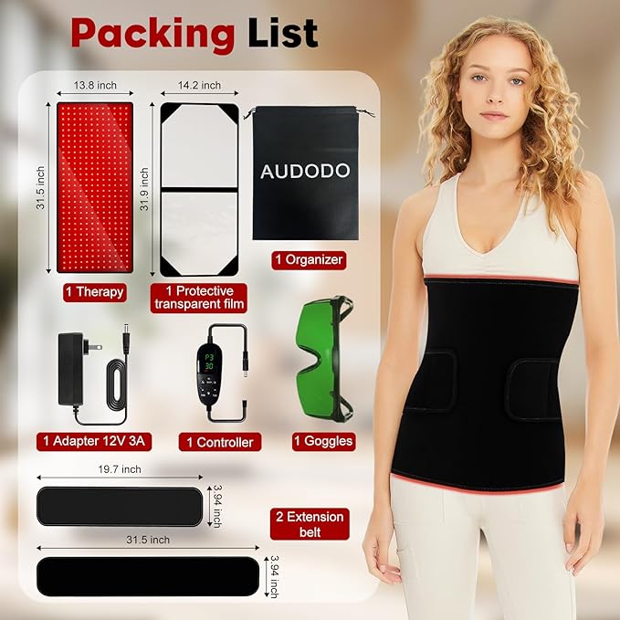 Red Light Therapy Mat for Body, 31.9" x 14.2" Large Red Light Therapy Pad with Protection Device, 660nm & 850nm Infrared Light Therapy Wrap for Body Back Waist Shoulder Knee Joint, Gift for Women Men