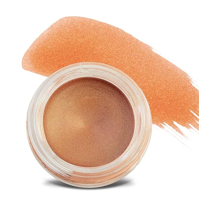 Mommy Makeup Any Wear Creme Eyeshadow - Waterproof, Crease-Proof, Long Lasting, High Pigment, Oil-free - Cream to Powder for Eyes, Cheeks & Lips (Golden Apricot)