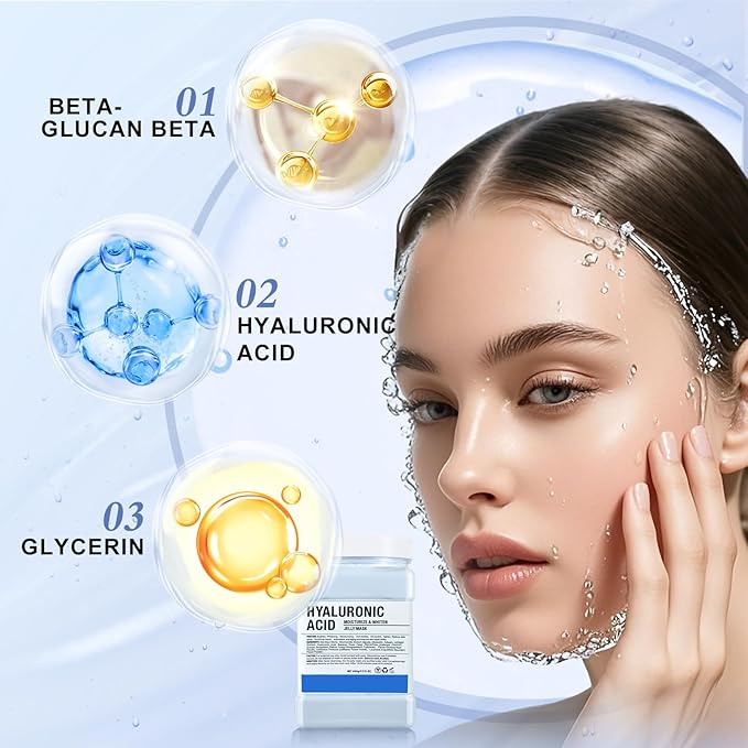 Jelly Mask for Facials Professional, Hydrating & Moisturizing Peel-Off Gel Jelly Face Mask Skin Care for Deep Hydration & Glow, Professional Spa Use for All Skin Types 23 Fl Oz (Hyaluronic Acid)
