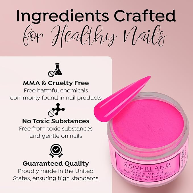 Tones Coverland Acrylic Nail Powder "Summer Fling" - Limited Edition Acrylic Powder for Nail Design, Sculpting, and Masking Nail Bed Imperfections - Professional Acrylic Nail Supplies - (1.5 Oz)