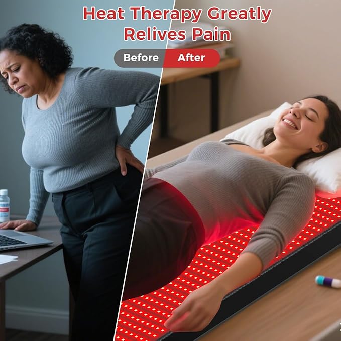 Full Body Red Light Therapy Blanket - Large Size Dual Wavelength LED Beads 660 & 850nm Infrared & Red Light Therapy Mat for Full Body Relax, Bitrhday Christmas Gifts for Dad Mom Women Her Wife Grandma