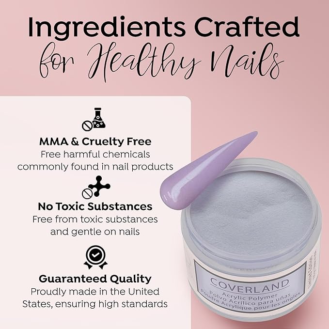 Tones Coverland Acrylic Nail Powder "Forever Young" - Limited Edition Acrylic Powder for Nail Design, Sculpting, and Masking Nail Bed Imperfections - Professional Acrylic Nail Supplies - (1.5 Oz)