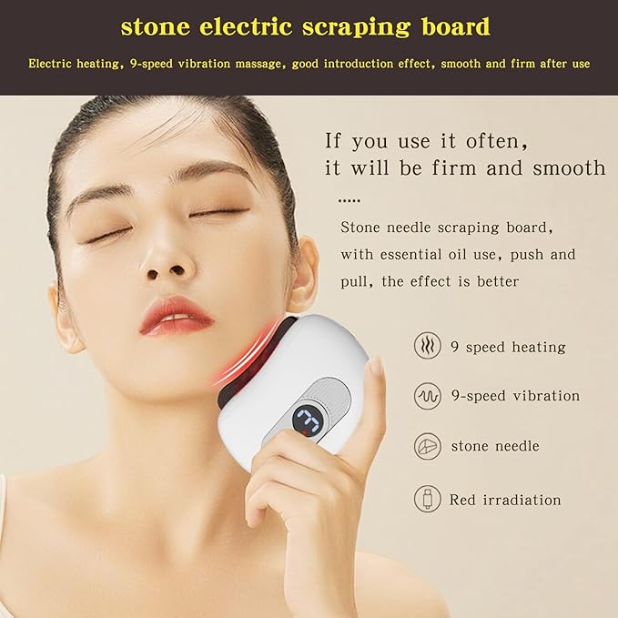 gua sha Facial Tools face Sculpting Tools for Women,Muscle Fascia Scraper hot Stones for Massage jaw and Body,ice face Roller jawline Shaper (Pink)