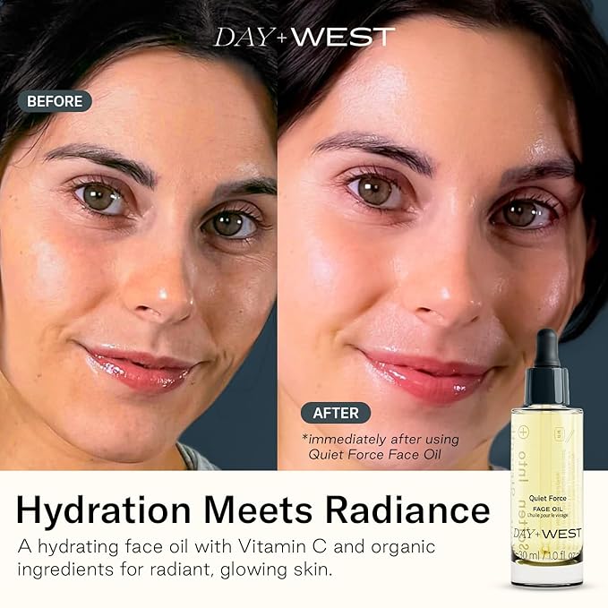 Day+West Hydrating Face Oil for Women – Rosehip & Squalane Oil for Sensitive Skin, Gentle Moisturizing Vitamin C, Natural & Essential Oils for Gua Sha Use, Healthy Glowing Skin Care -30ml