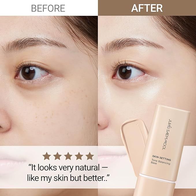JUNG SAEM MOOL Skin Setting Tone Balancing Base 1.35 Fl Oz, Natural Expression & Pore Blurring Makeup Primer, Hydrating K-Beauty Foundation Base for a Flawless Bare-Face Look, Korean Makeup